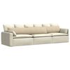 vidaXL Sofa Kussens 2 stuks Crème 200 x 40 cm Stof