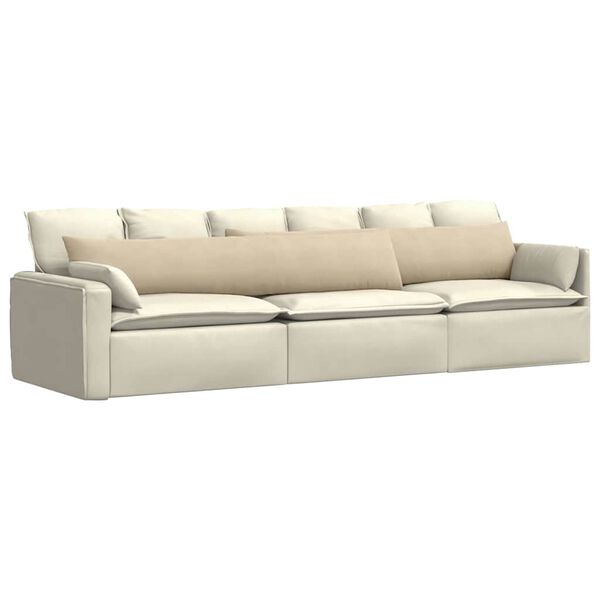 vidaXL Sofa Kussens 2 stuks Crème 200 x 40 cm Stof