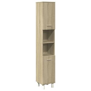 vidaXL Badkamerkast 30,5x30x179 cm bewerkt hout sonoma eikenkleurig