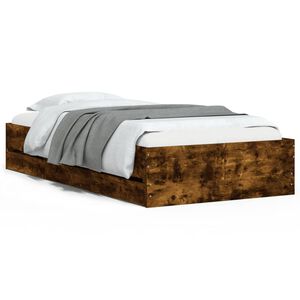vidaXL Bedframe met lades bewerkt hout gerookt eikenkleurig 100x200 cm