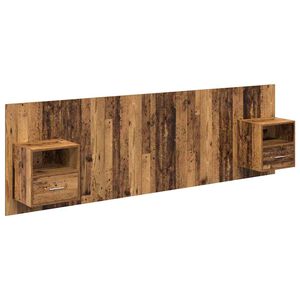 vidaXL Hoofdbord Met Kast met lade 3 pcs Oud Hout Bewerkt hout