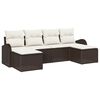 vidaXL Tuin Sofa Set met kussen 6 pcs Bruin Poly Rattan
