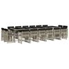 vidaXL 17-delige Tuinset met kussens poly rattan lichtgrijs