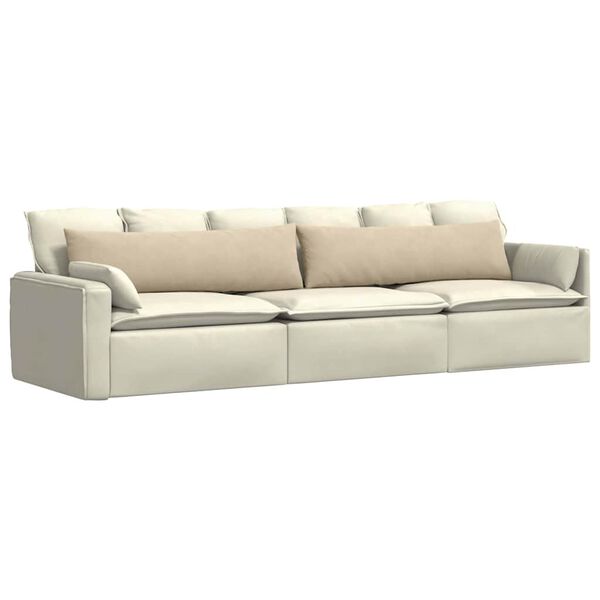 vidaXL Sofa Kussens 2 stuks Crème 145 x 40 cm Stof