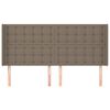 vidaXL Hoofdbord met randen 183x16x118/128 cm stof taupe