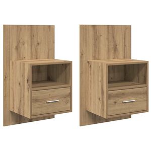 vidaXL Nachtkastje 2 pcs Artisan Eiken 50 x 32,5 x 80cm Bewerkt hout