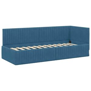 vidaXL Hoekbedframe met hoofdeinde Blauw 80 cm x 200 cm Fluweel