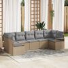 vidaXL Tuin Sofa Set 7 pcs Beige Poly riet