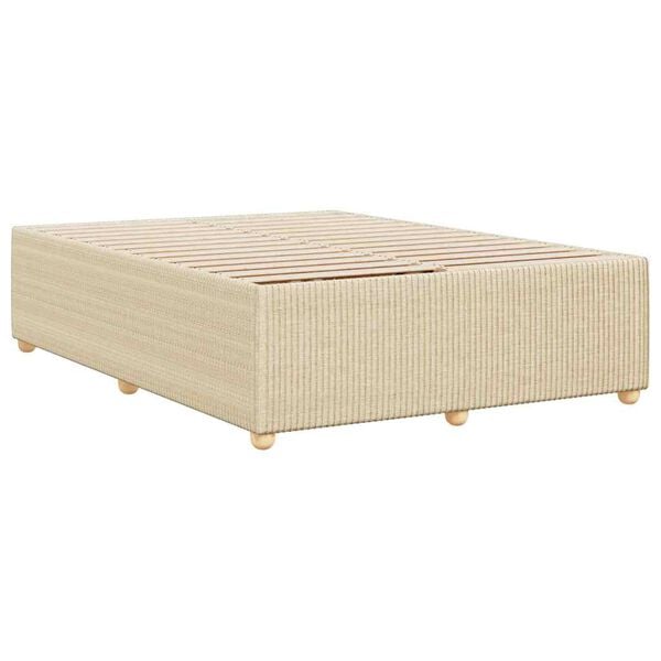 vidaXL Bedframe zonder matras stof cr&egrave;mekleurig 140x200 cm