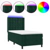 vidaXL Boxspring met matras en LED fluweel donkergroen 80x200 cm