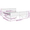 vidaXL Bedframe met 4 lades massief grenenhout donkergrijs 200x200 cm