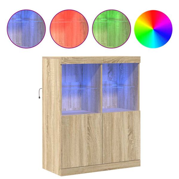 vidaXL Dressoir 81x37x100 cm bewerkt hout sonoma eikenkleurig