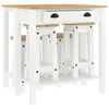 vidaXL 5-delige Barset massief grenenhout wit