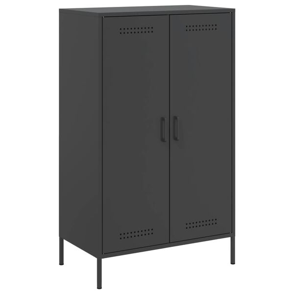 vidaXL Hoge kast 68x39x113 cm staal zwart
