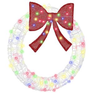 vidaXL Krans met 60 LED Multikleur 76 x 76 x 8,5 cm Acryl