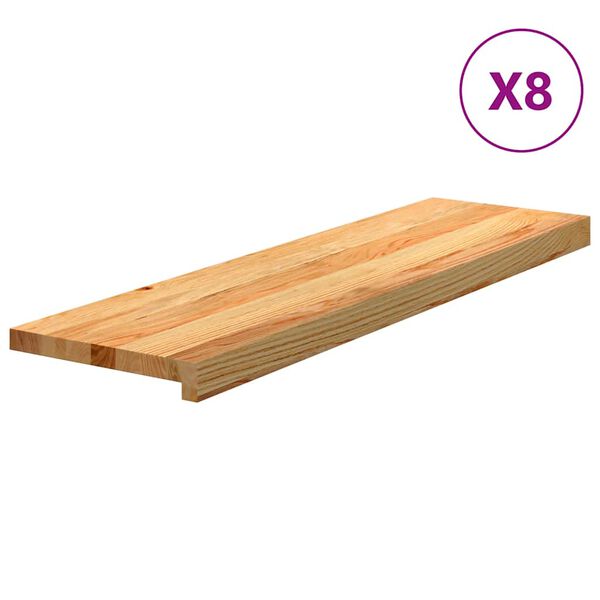 vidaXL Traptreden 8 st 90x25x2 cm massief eikenhout lichtbruin