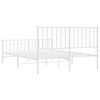 vidaXL Bedframe met hoofd- en voeteneinde metaal wit 140x190 cm