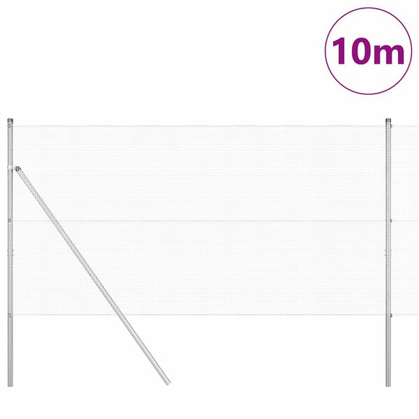 vidaXL Afrasteringspaal Zilver 10 x 1,4 m (12 x 12 mm gaas) Staal