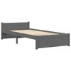 vidaXL Bedframe massief hout grijs 75x190 cm