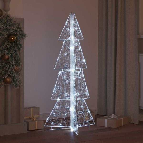 vidaXL Kerstboom met 100 LED Koud Wit 120 cm Acryl