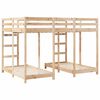 vidaXL Drie-hoog Bunk Bed Frame Bruin 140 x 200 cm Massief grenenhout