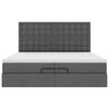 vidaXL Ottoman bed met matrassen 200x200cm stof donkergrijs