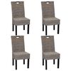 vidaXL Eetkamerstoelen 4 st kubu rattan mangohout