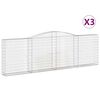 vidaXL Schanskorven 3 st gewelfd 400x30x120/140 cm ijzer