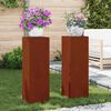 vidaXL Plantenstandaard 2 pcs Roestig 24 x 24 x 75 cm Cortenstaal