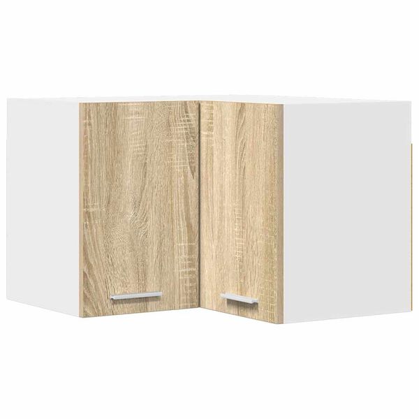 vidaXL Hangkast Sonoma Eik en Wit 57 x 57 x 40 cm Bewerkt hout