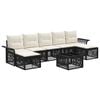 vidaXL Tuinbankenset 8 st 7-zits Zwart poly rattan