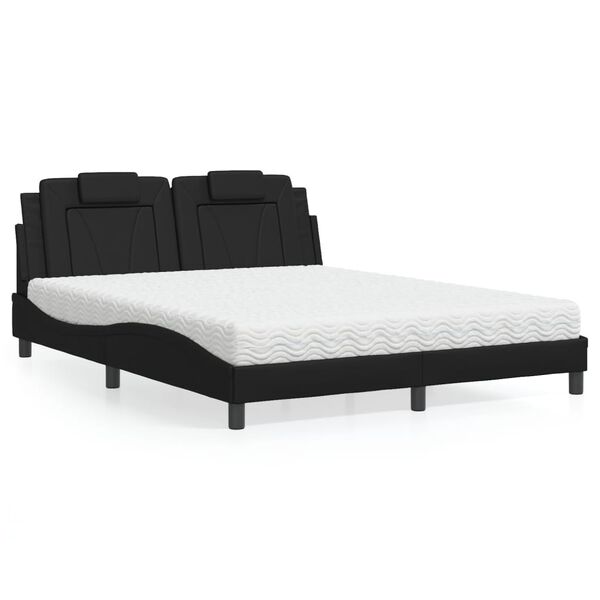 vidaXL Bed "Viana" met matras kunstleer zwart 160x200 cm