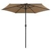vidaXL Parasol met aluminium paal 270x246 cm taupe