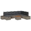 vidaXL Tuinbankenset met kussen met opslag 9 pcs Grijs poly rattan