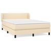 vidaXL Boxspring met matras stof cr&egrave;mekleurig 140x190 cm