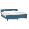 vidaXL Boxspring met matrassen fluweel donkerblauw 180x210 cm