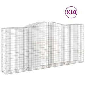 vidaXL Schanskorven 10 st gewelfd 400x50x180/200 cm ijzer