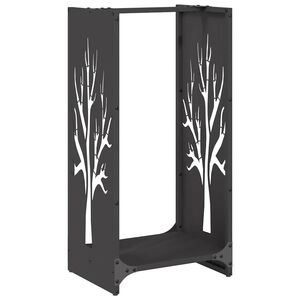 vidaXL Brandhoutrek 40x30x80 cm koudgewalst staal zwart