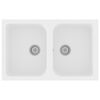 vidaXL Keukenwasbak Kwarts en hars 76 x 48 x 30 cm Wit