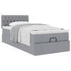 vidaXL Ottoman bed met matras 90x190cm stof lichtgrijs