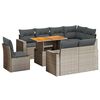 vidaXL 9-delige Loungeset met kussens poly rattan grijs