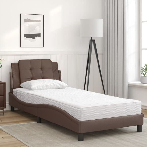 vidaXL Bedframe zonder matras "Zadar" kunstleer bruin 100x200 cm