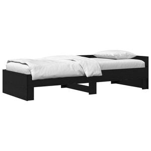 vidaXL Bedframe met Hoofdeinde Zwart eiken 80 x 200 cm Bewerkt hout