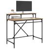 vidaXL Bureau Artisan Eiken 100 x 50 x 90 cm Bewerkt hout