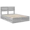 vidaXL Bedframe met lade Grijs Sonoma 140 x 200 cm Ingenieurshout