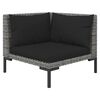 vidaXL 6-delige Loungeset met kussens poly rattan donkergrijs