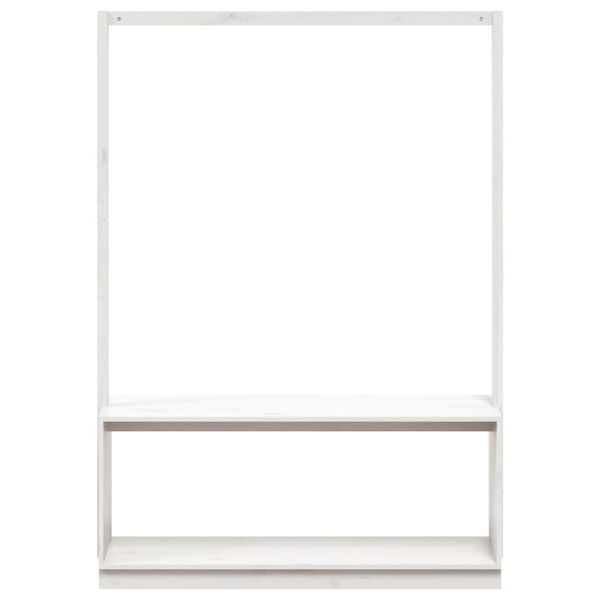 vidaXL Kledingrek schoenenkast 113x40x157,5 cm massief grenenhout wit