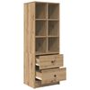 vidaXL Hoge kast met lade Artisan Eiken 45,5 x 34 x 127 cm