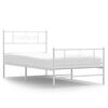 vidaXL Bedframe met hoofd- en voeteneinde metaal wit 100x200 cm
