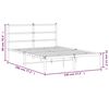 vidaXL Bedframe met hoofdbord metaal zwart 140x190 cm